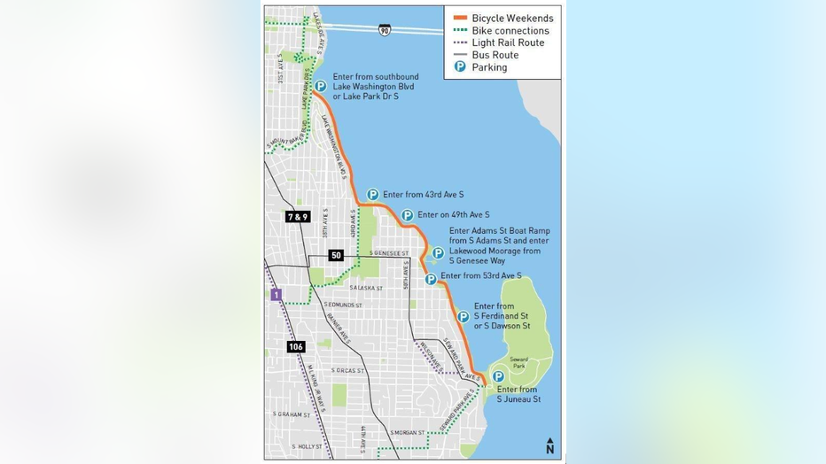 bicycle weekend closure map lake washington