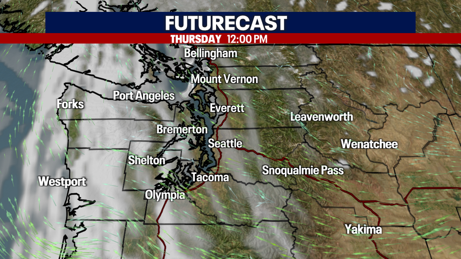 A few high clouds expected around the region on Thursday.