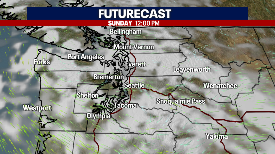 High and mid level clouds around on Sunday.