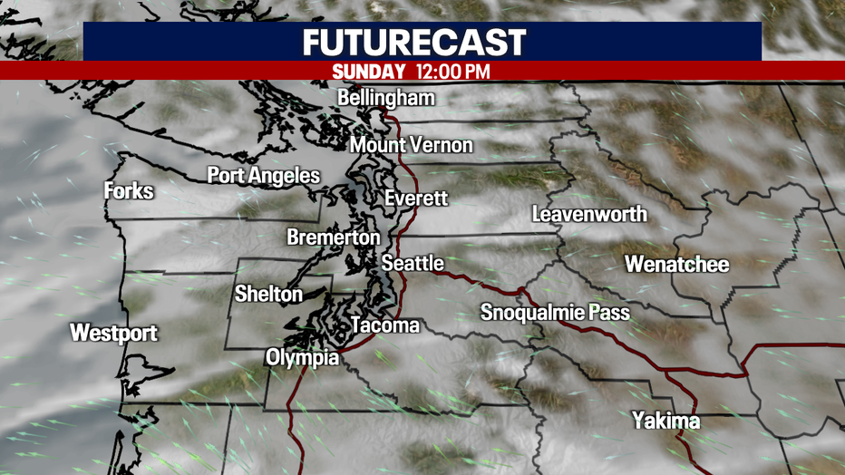 A few high clouds for Easter Sunday.