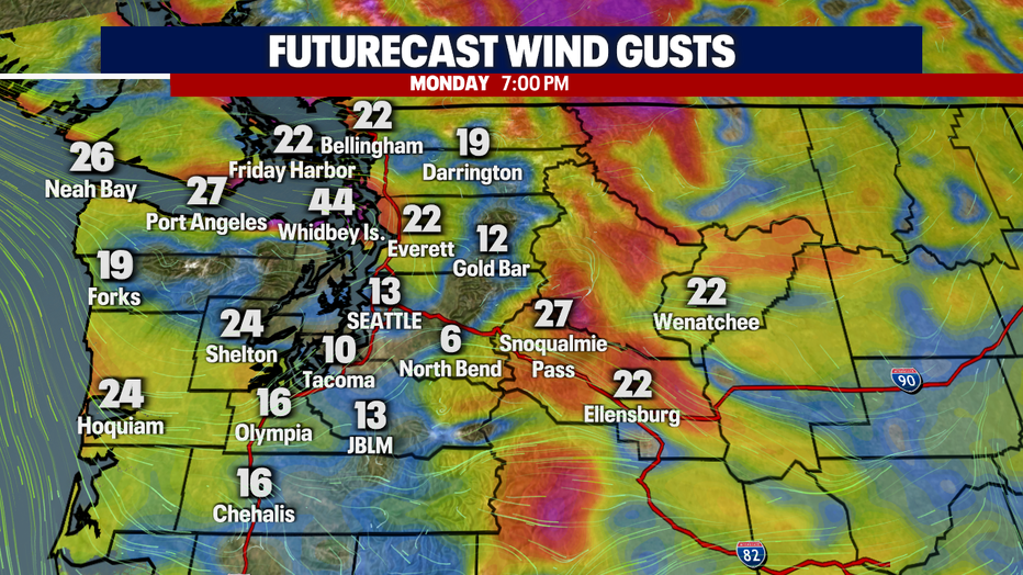 Winds picking up and becoming breezy on Monday. 
