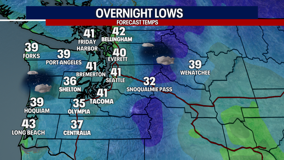 Seattle weather starts chilly Saturday morning with patchy fog and temperatures near frost in outlying areas.