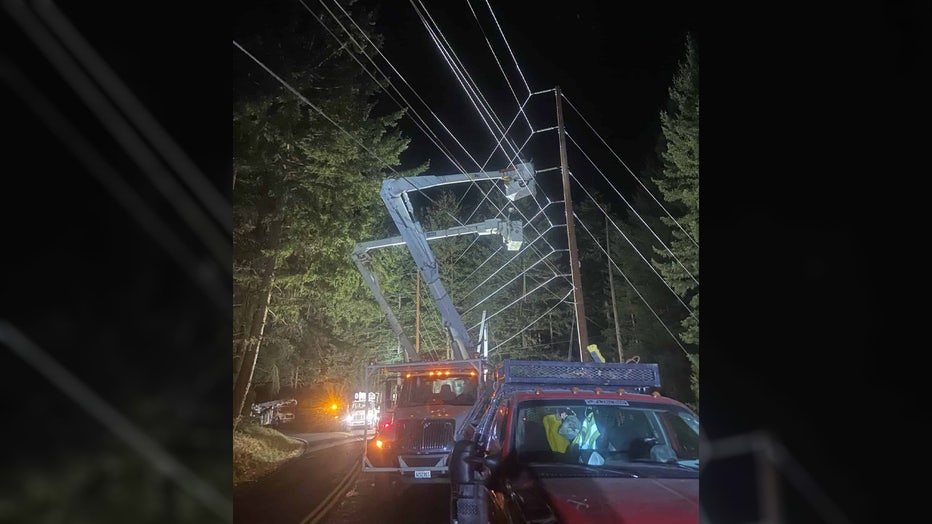 Nearly all customers in the San Juan Islands lost power Wednesday morning, affecting about 98% of the area. Officials said the outage was caused by a traffic incident on the mainland, and crews are assessing the damage. There is no estimated restoration time, and outages could last more than four hours.