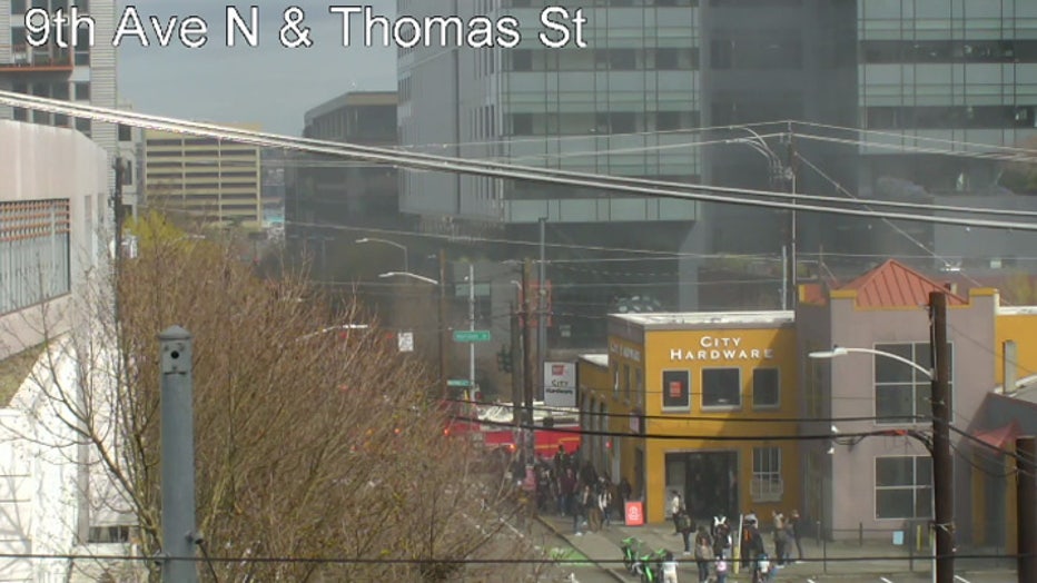 . @SeattleFire activity at 9th Ave N & Harrison St blocking traffic in all directions. Avoid the area and use alternate routes.