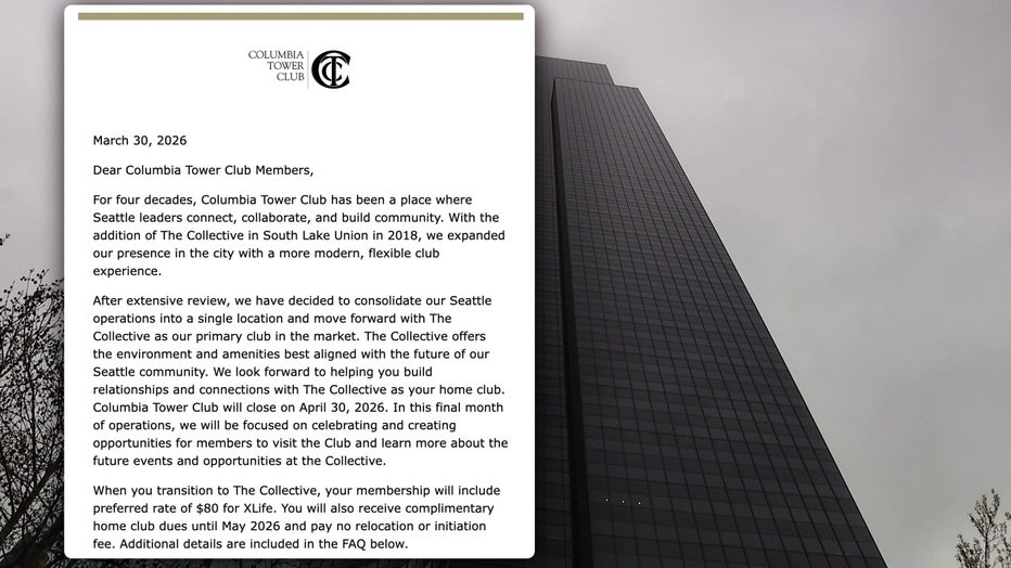 columbia tower club closure announcement