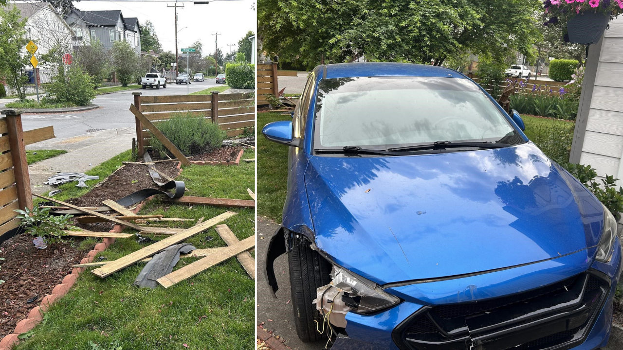 15-year-old crashes stolen car into yard, identified by Bluetooth