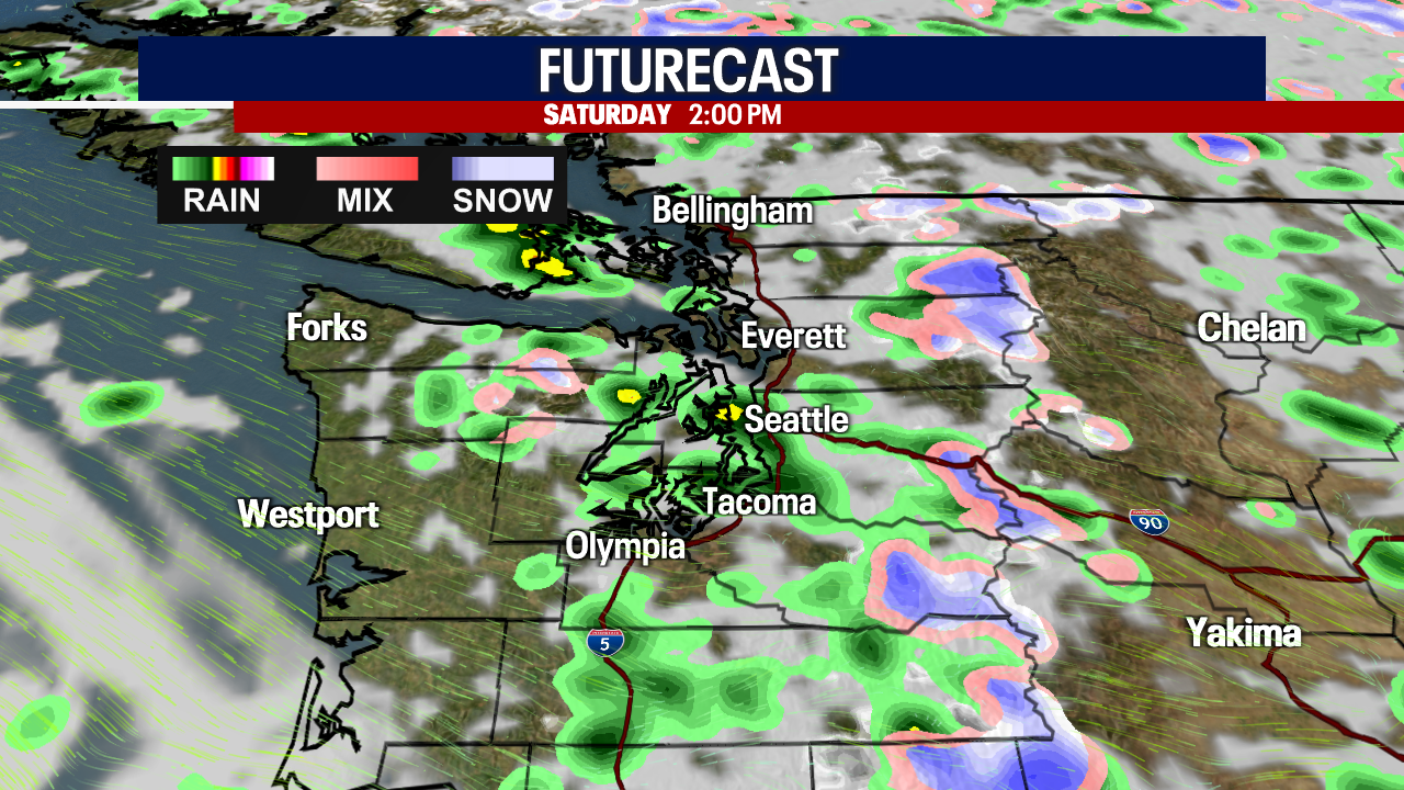 Wet weather, possible thunderstorms in Seattle into Saturday