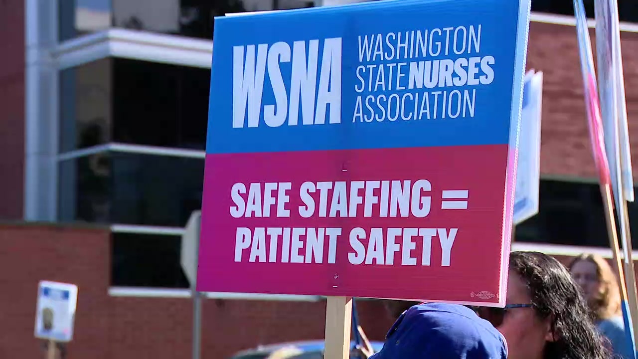 Over 1,000 WA nurses picket MultiCare Good Samaritan over staffing, wages