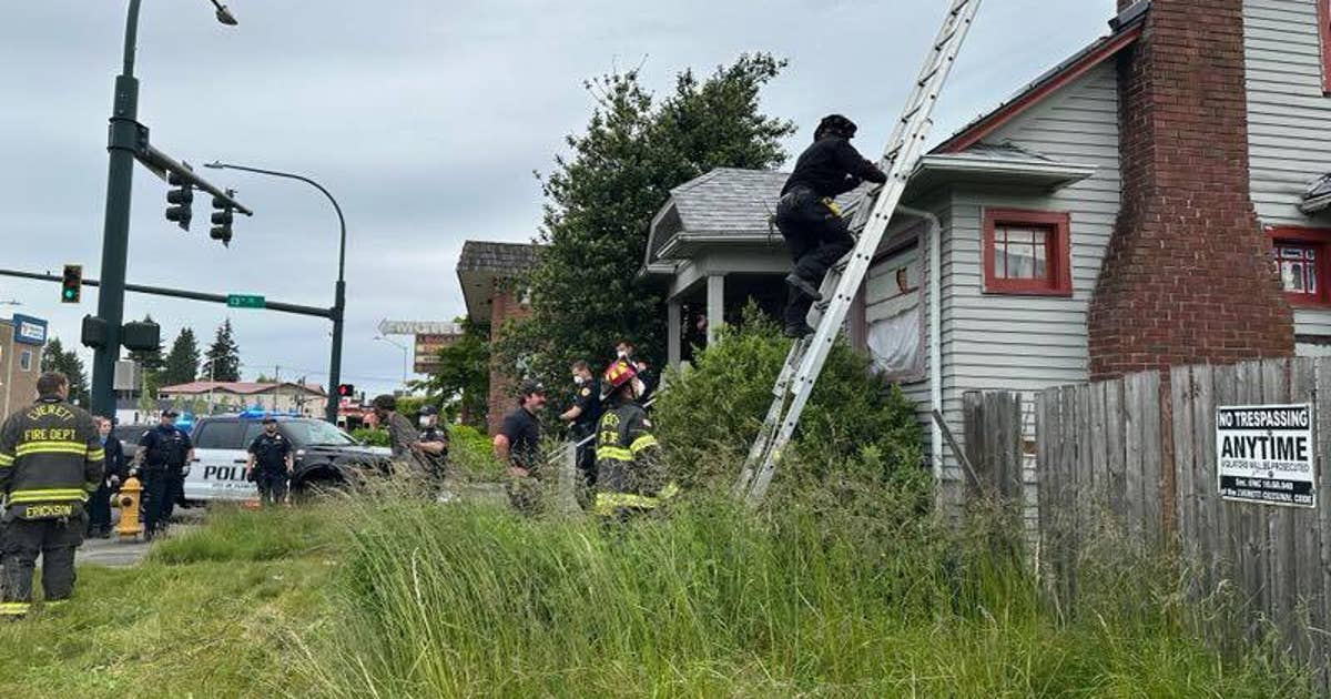 Man jumps down smoking chimney in Everett to evade arrest | FOX 13 Seattle