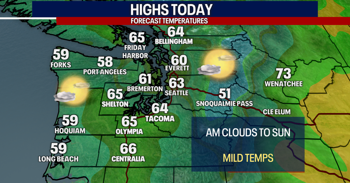 Seattle weather: Morning clouds to sunshine Saturday, highs in 60s