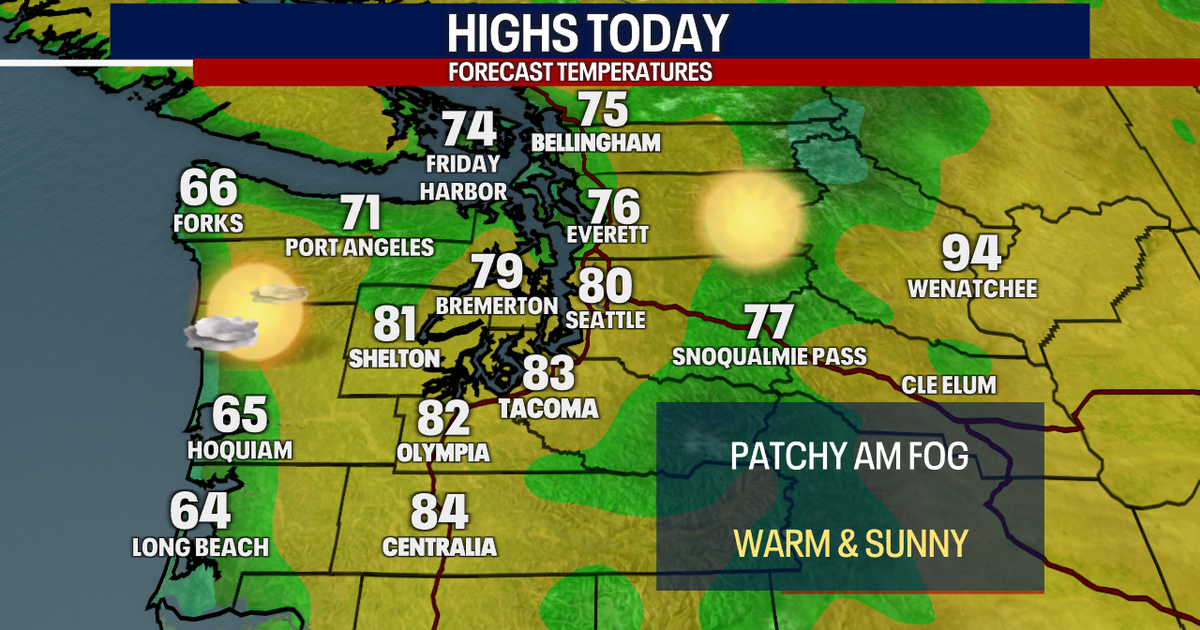 Seattle weather: Sunny and 80s Thursday, possible mountain storms