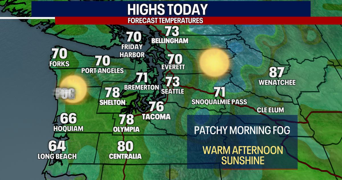 Seattle weather: Sunshine and 70s return Wednesday