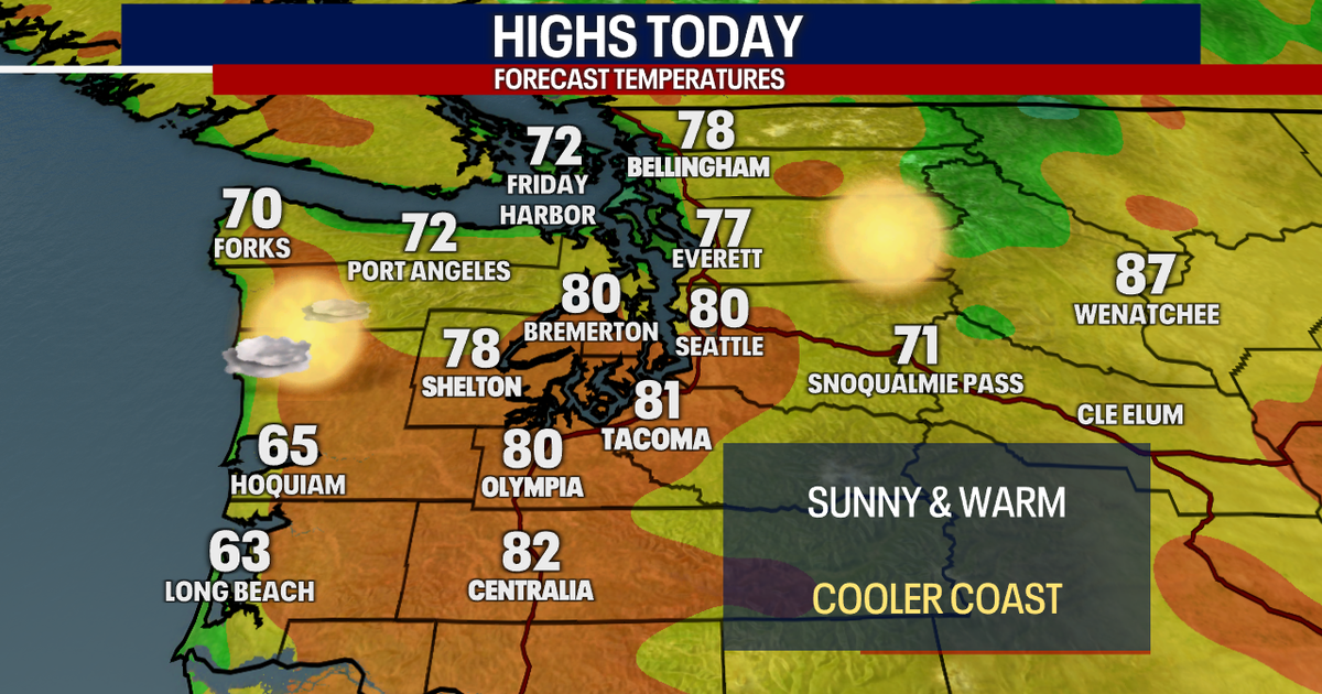 Seattle weather: Another warm day Monday, highs in the 80s | FOX 13 Seattle