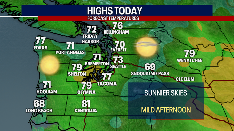 Warmer afternoon on Monday.
