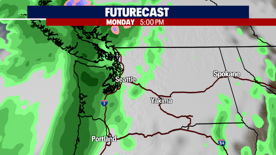 The cloud and rain forecast for Memorial Day in Western Washington.