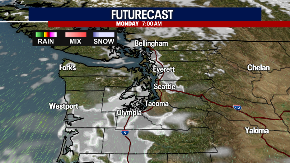 Seattle weather begins Monday with widespread clouds and fog, especially across parts of the South Sound during the morning commute.