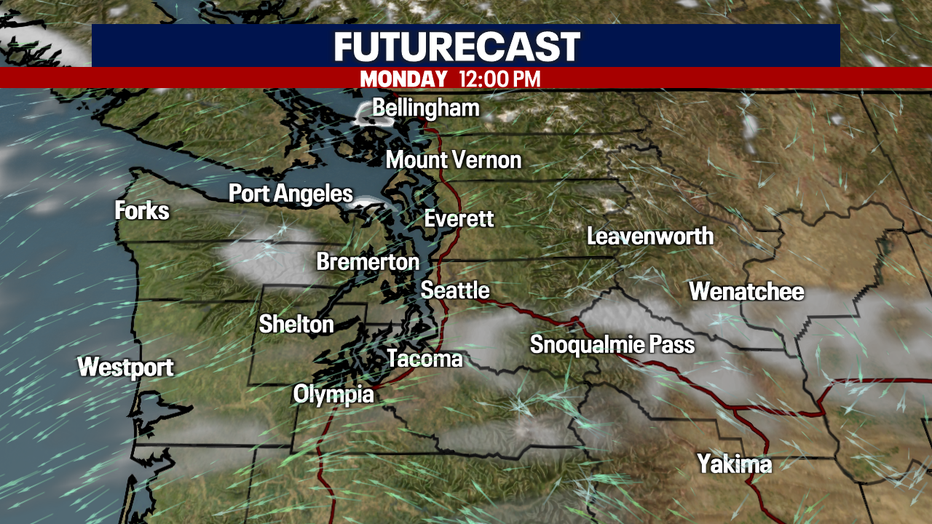 Sunnier skies ahead for Monday.