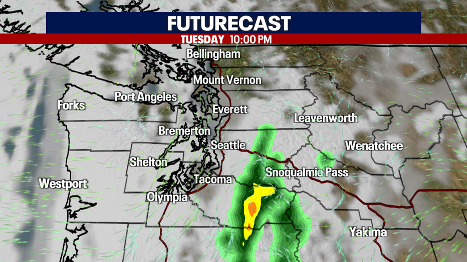 Chance of showers by Tuesday night. 