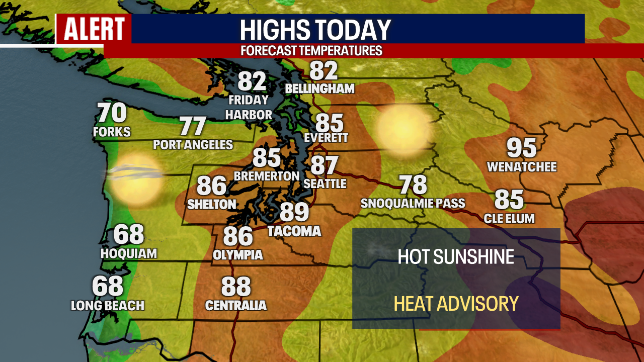 Seattle weather: Heatwave in the 80s to 90s with lightning, fire danger