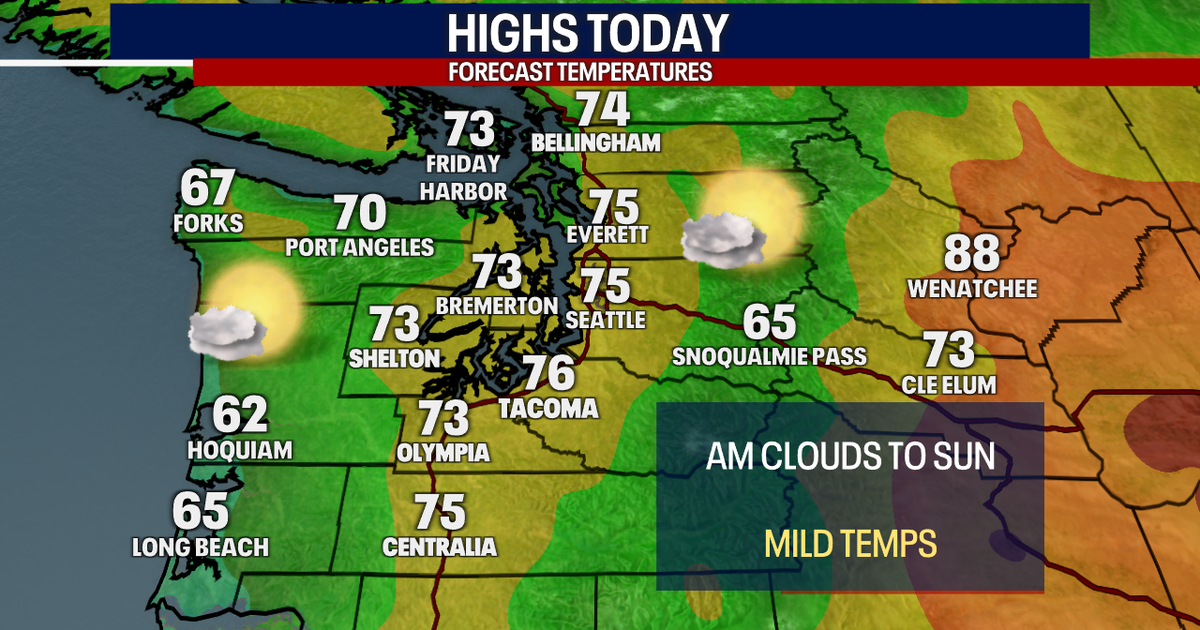 Seattle weather: Morning clouds to sunshine Saturday, highs in the mid 70s