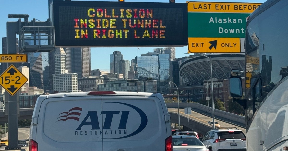 SR-99 tunnel crash backs up morning Seattle traffic Tuesday