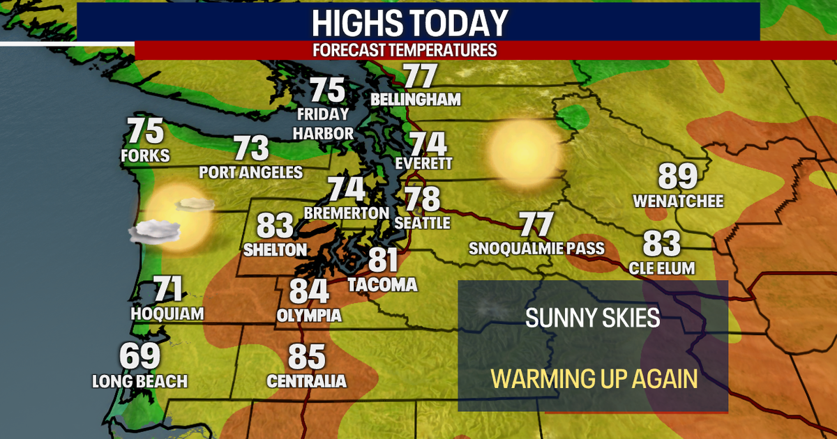 Seattle weather: Sunny skies and warming temperatures, highs in the 70 to 80s