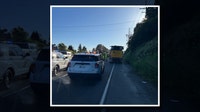Driver crashes into 2 WSDOT vehicles in Kitsap County, delaying traffic