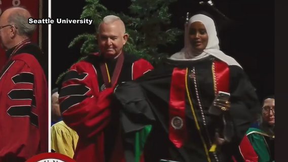 Chaos, controversy at Seattle U graduation over Palestinian flag