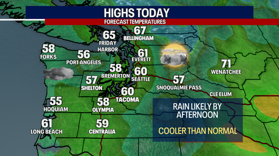 Another cool day for the region on Monday.