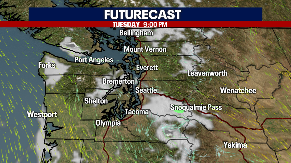 Mostly clear skies overnight with dry conditions. 