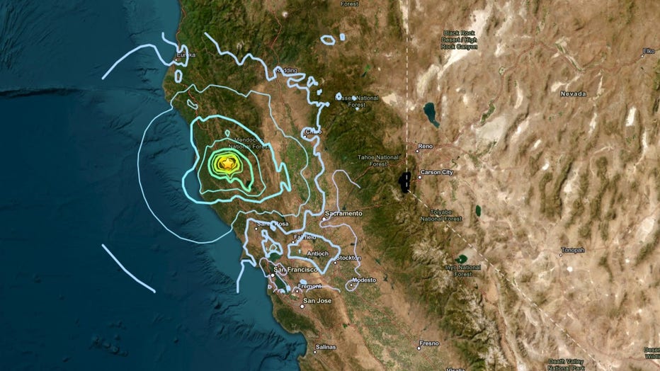 At 8:10 a.m. PT, a 5.6-magnitude earthquake was felt by thousands in Northern California. The quake's epicenter was less than 7 miles north of Redwood Valley. According to the USGS, more than 5,000 people felt the earthquake, with residents from San Francisco to Eureka reporting shaking. Seismologists recorded four aftershocks following the initial earthquake. According to FOX Weather, some residents reported damage from cracked home structures and caved-in roofs, to fallen pictures and vases.