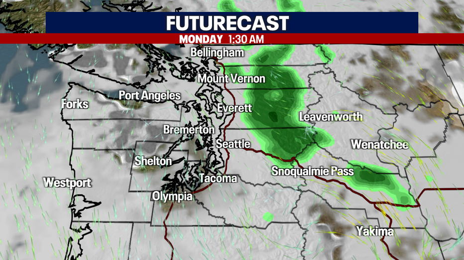 Cloudy with a chance few sprinkles Monday.