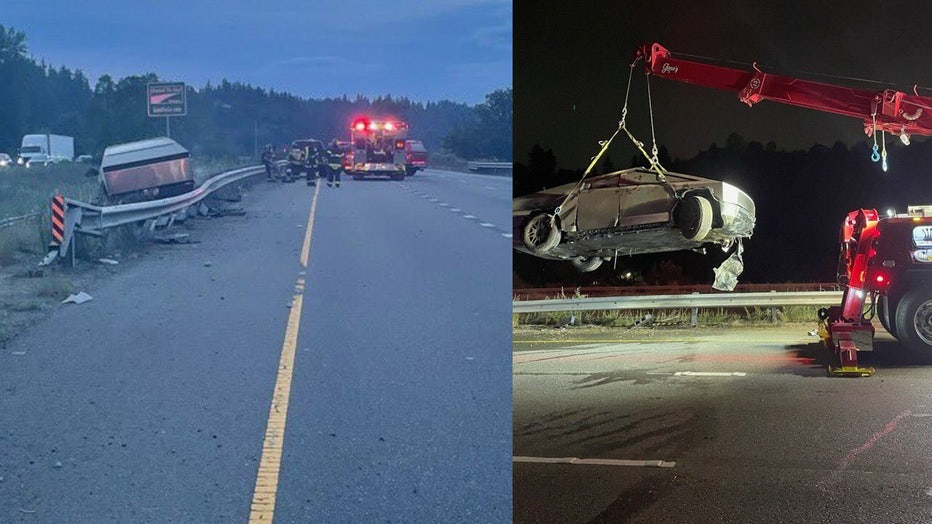 Cybertruck fire on SR-167 in WA