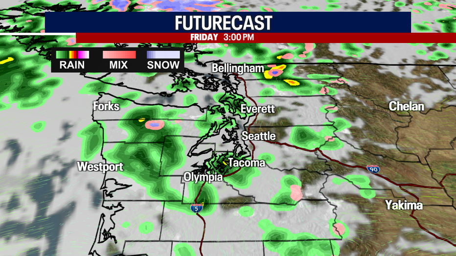 Seattle weather starts Friday with scattered showers moving through the region.
