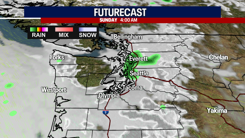 Seattle weather starts Sunday with a few lingering showers before conditions gradually improve through the day.