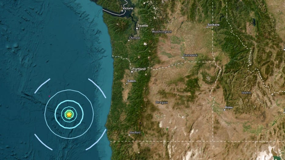 A magnitude 5.5 earthquake struck along the Blanco Fracture Zone about 135.5 miles west of Bandon, Oregon, early Monday morning. A magnitude 3.9 earthquake followed about an hour later, and seismologists say both quakes occurred along the offshore fault system. Experts say earthquakes are common along the Blanco Fracture Zone, and the chance of a m