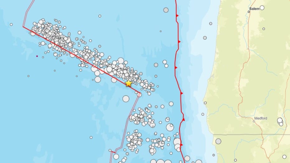 The Blanco Fracture Zone is an active fault system off the Pacific Northwest coast where the Pacific and Juan de Fuca tectonic plates slide past one another. Earthquakes are relatively common in the region as the plates continue to move.