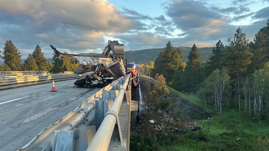 Westbound I-90 near Cle Elum will remain closed for several more hours. A semi truck caught fire early this morning. Crews are mopping up & assessing bridge damage. Detour US 97.