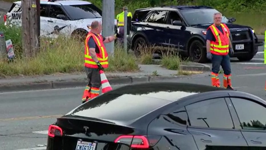 Crash blocks SR-96 near Martha Lake and Mill Creek