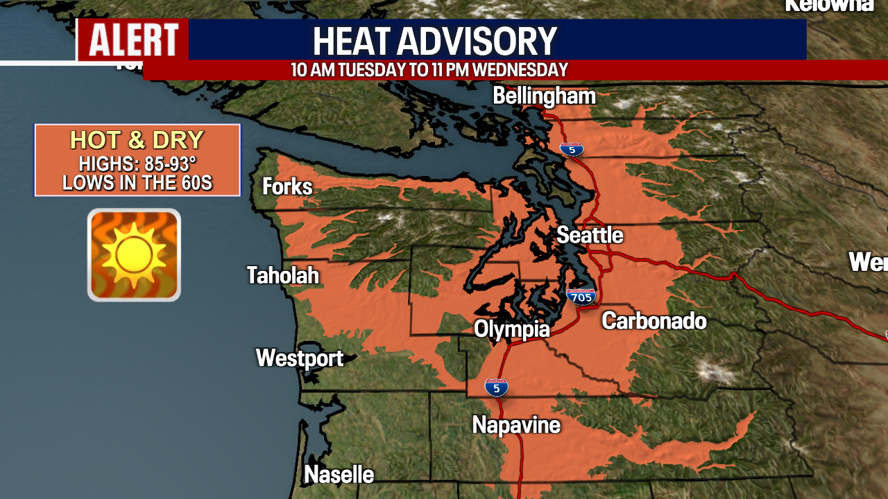 Seattle weather: Light smoke, sizzling temps Monday