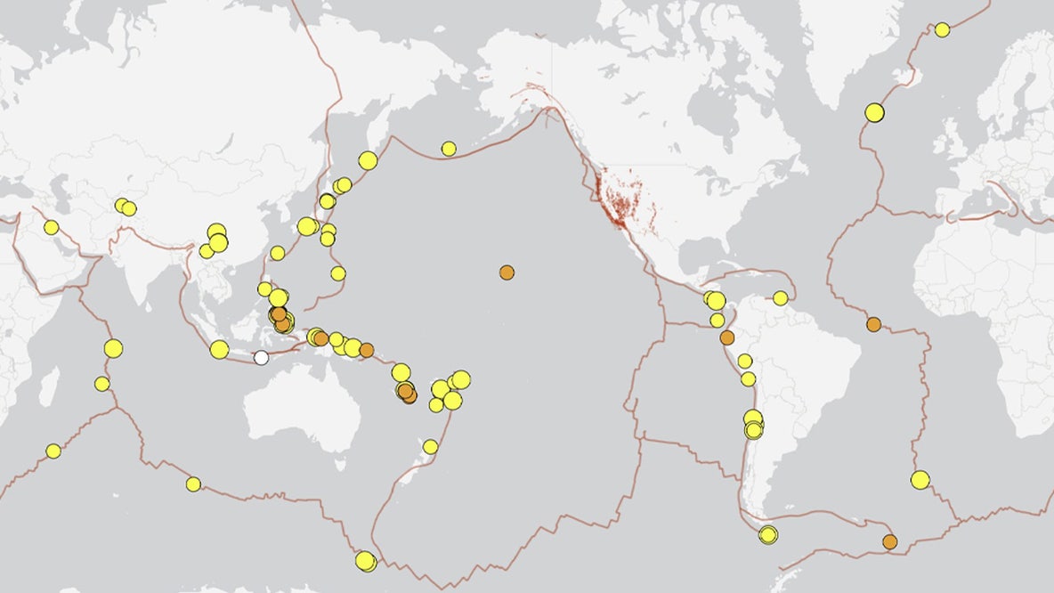 Seismologists track 100 earthquakes of magnitude 4.5 or greater