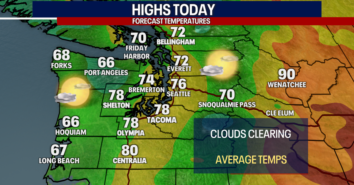 Seattle weather: Clouds to sunshine Wednesday, mild temperatures