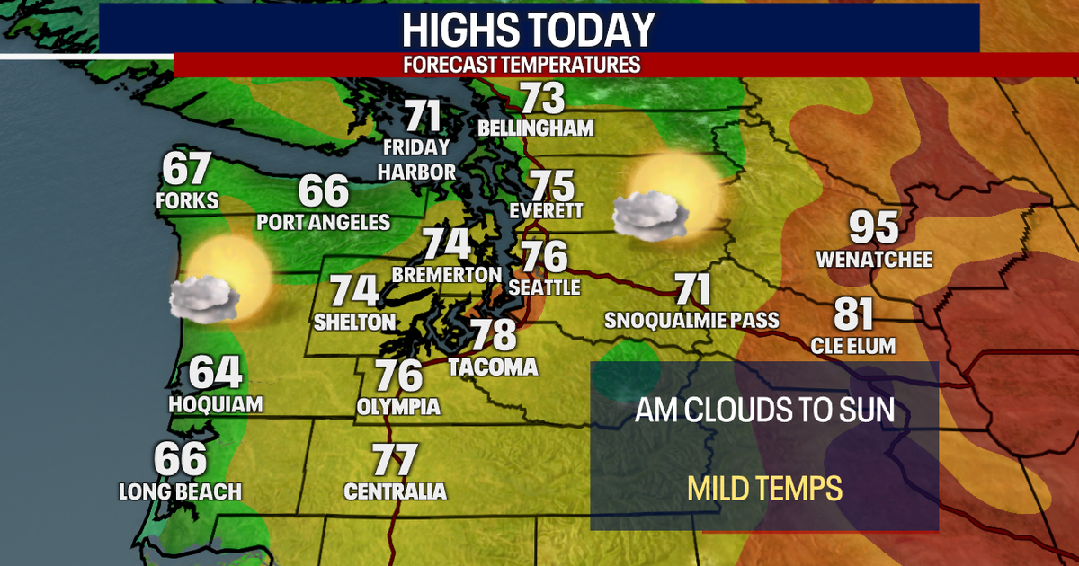 Seattle weather: Morning clouds to afternoon sun Friday, slow warming