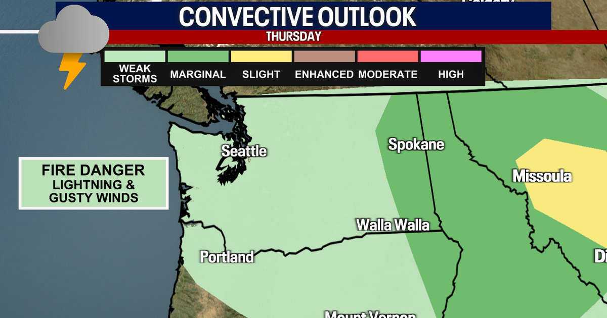 Seattle weather: Showers, thunderstorms Thursday increase fire concerns