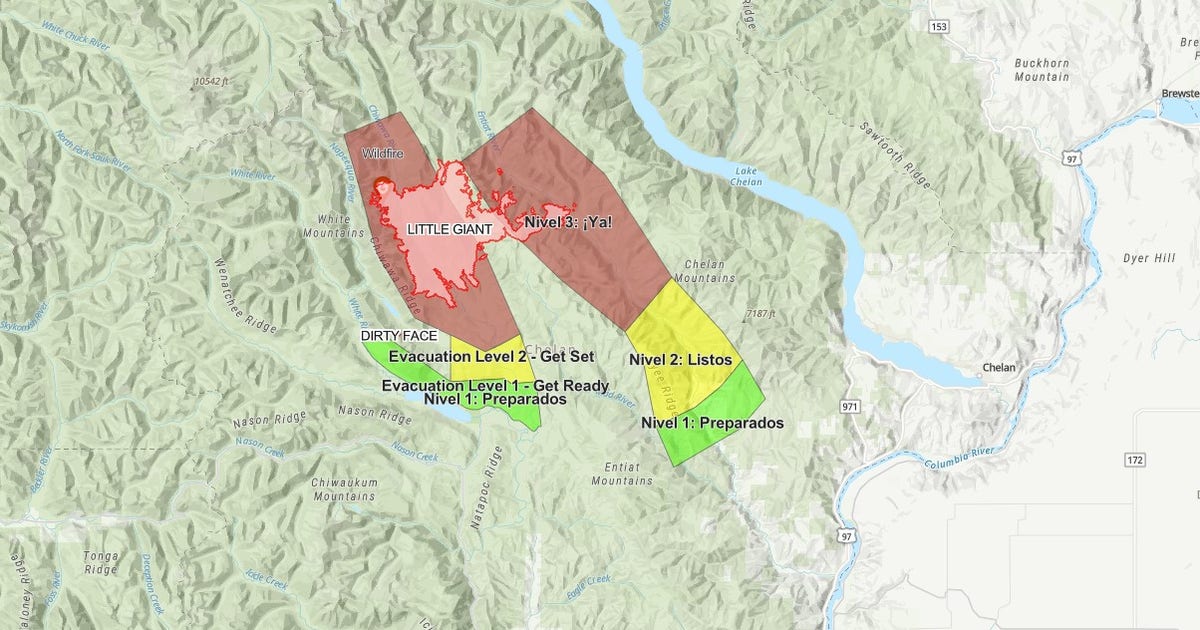 'Little Giant' wildfire prompts Level 3 'Go Now' evacuations for Chelan County, WA