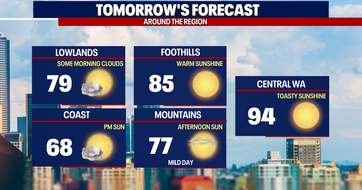 Seattle Weather: A sunny Sunday, temperatures heating up
