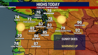 Seattle weather: Plenty of sunshine with highs in the 80s Friday