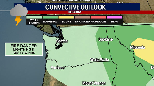 Seattle weather: Showers, thunderstorms Thursday increase fire concerns