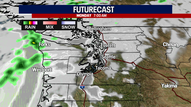Seattle weather Monday: Gradual clearing, mild temperatures