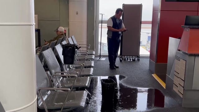 VIDEO: Water pours from ceiling at SEA Airport amid ground stop